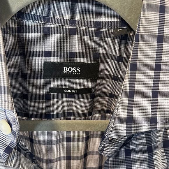 HUGO BOSS SLIMFIT CHECKERED DRESS SHIRT - Picture 2 of 3